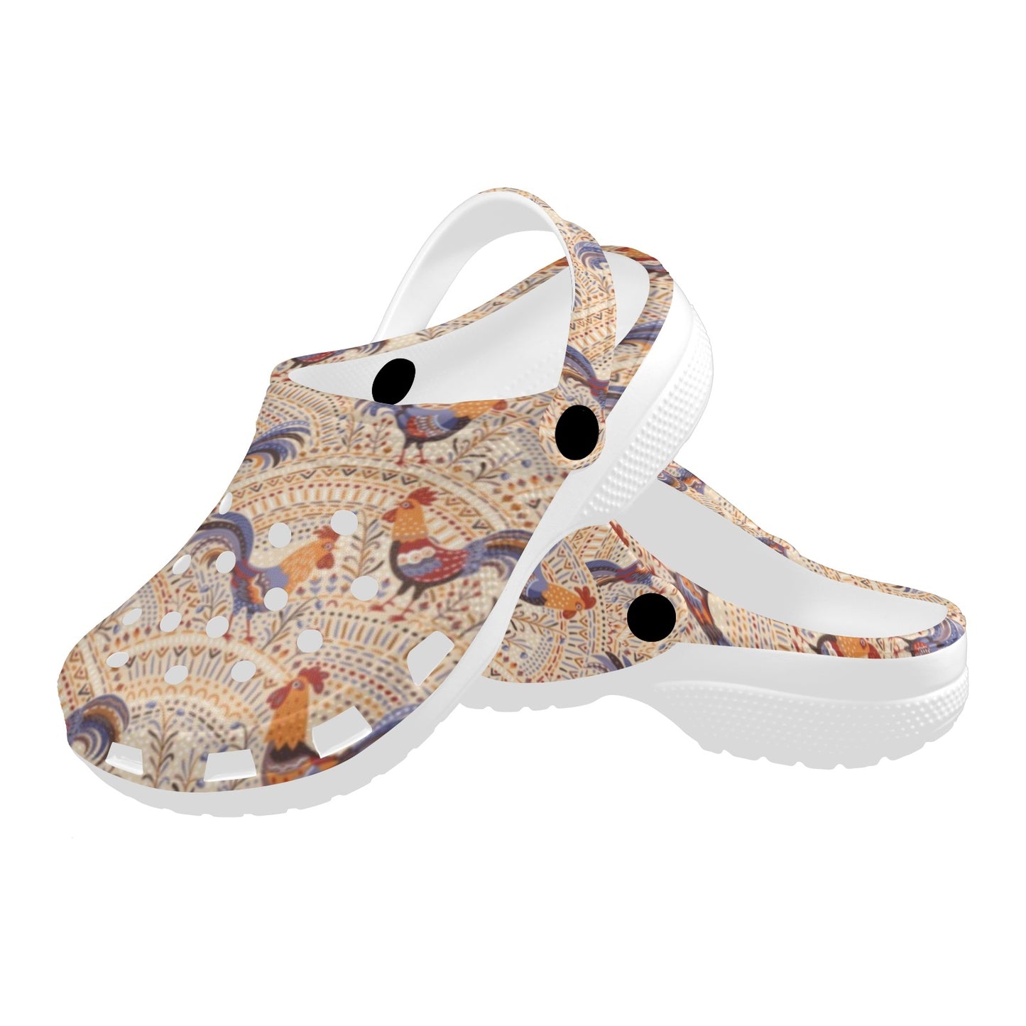 Chicken Boho Style Pattern Unisex Clogs Shoes