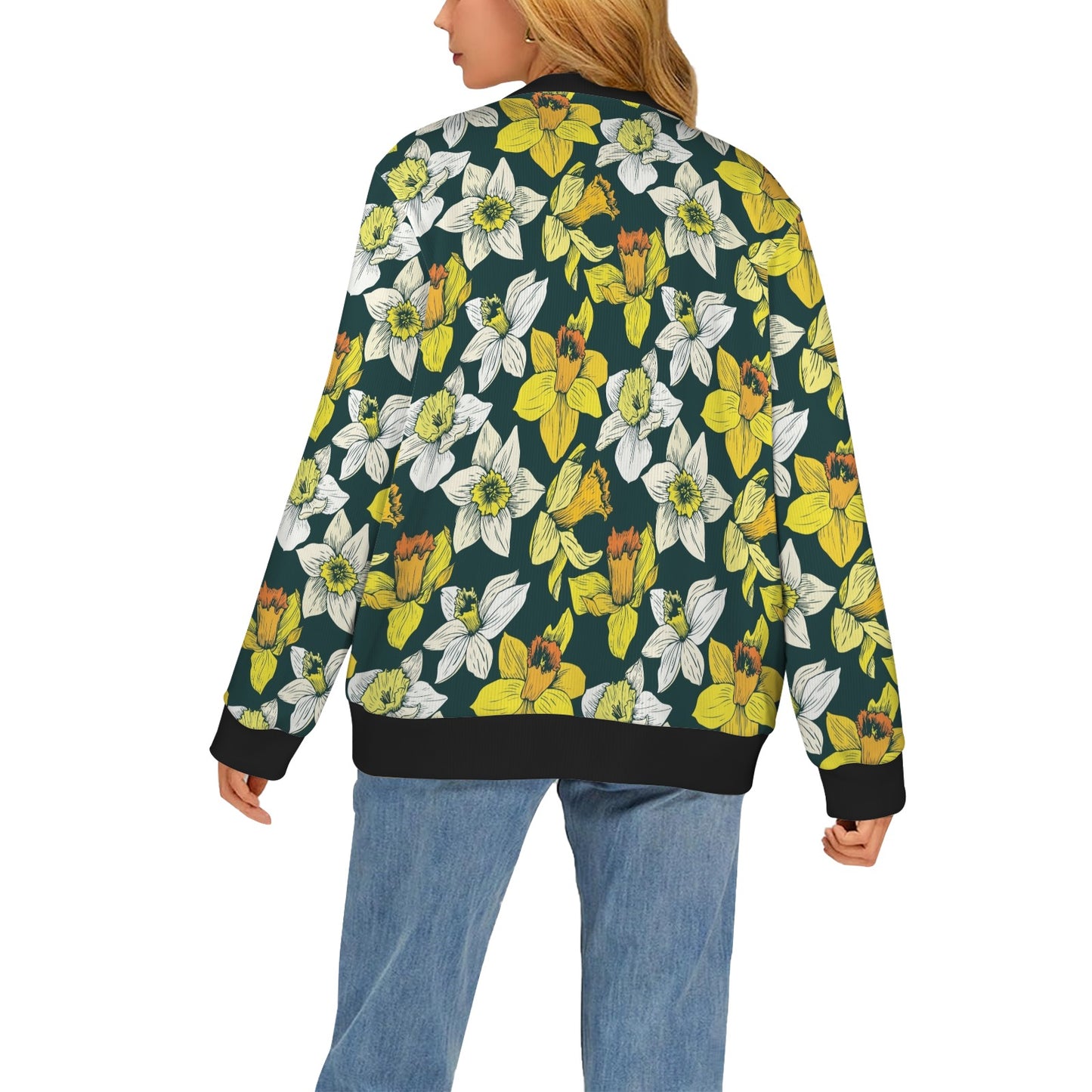 Daffodils Pattern Print Design DF02 Women's Cardigan