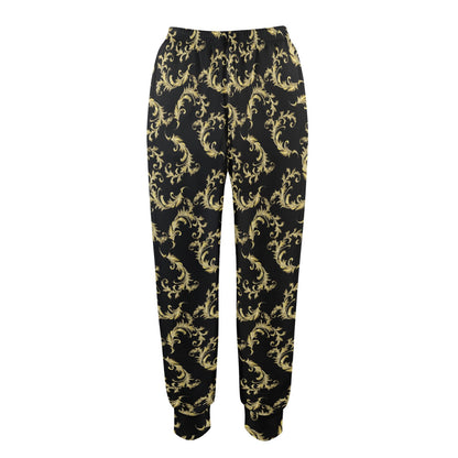 Baroque Golden Pattern Print Design 01 Women's Casual Track Pants