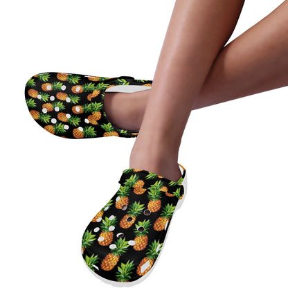 Pineapple Cute Print Design Pattern Unisex Clogs Shoes