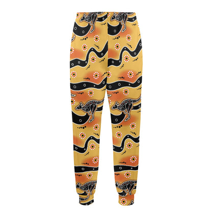 Kangaroos Aboriginal Pattern Print Design 06 Men's Casual Track Pants