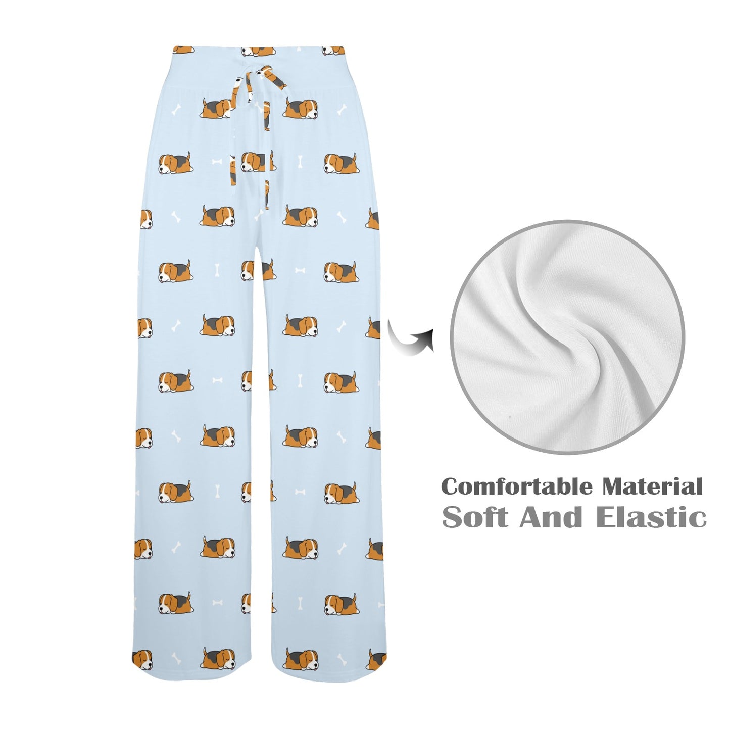 Beagle Pattern Print Design 06 Women's Wide Leg Lounge Pants