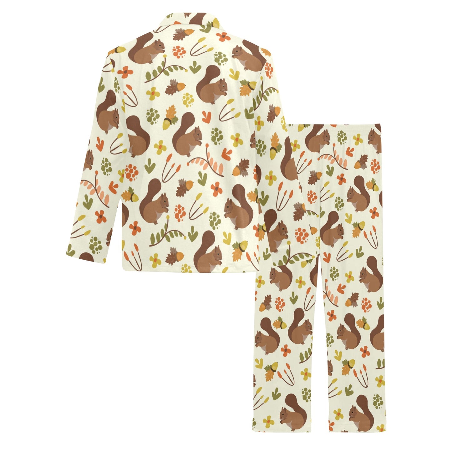 Squirrel Print Design LKS3010 Men's Long Pajama Set