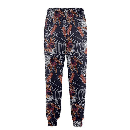 Tarantula Spiderwebs Pattern Print Design 01 Men's Casual Track Pants