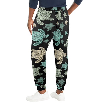 Sea Turtle Stamp Pattern Men's Casual Track Pants