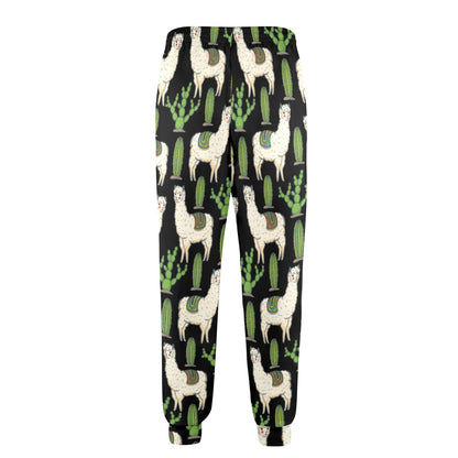 Llama Cactus Pattern Print Design 011 Men's Casual Track Pants