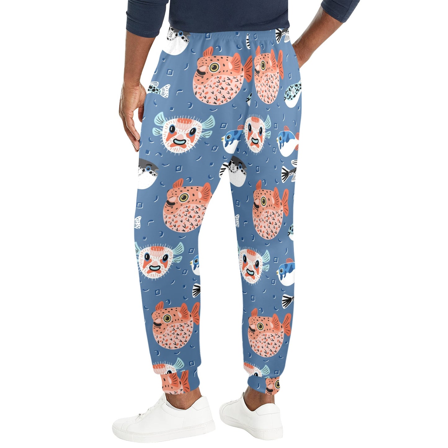 Fugu Pattern Print Design 02 Men's Casual Track Pants