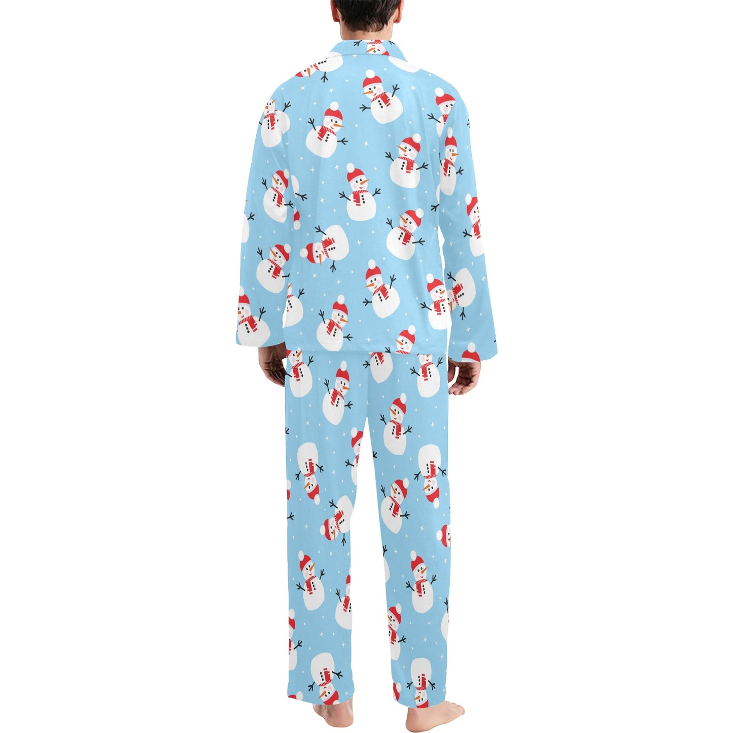 Snowman Print Design LKS305 Men's Long Pajama Set