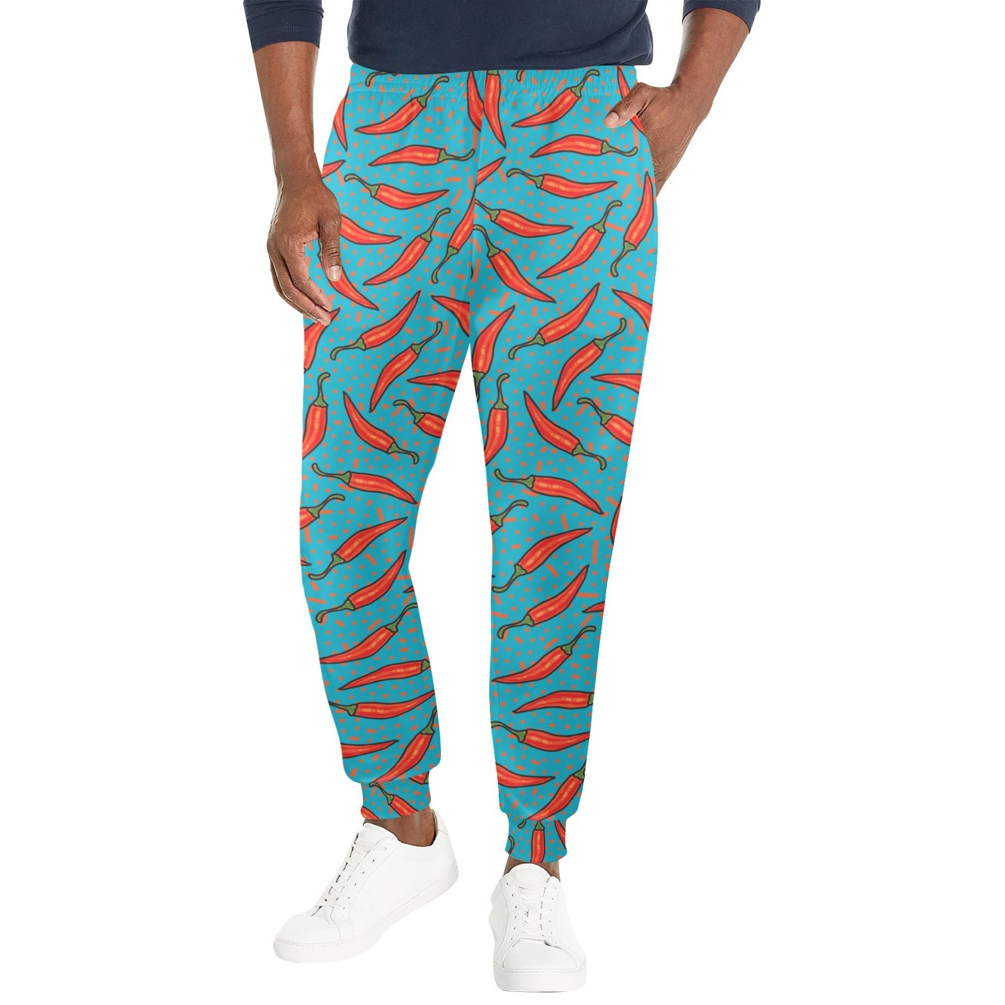 Chilli Pepper Pattern Print Design 05 Men's Casual Track Pants
