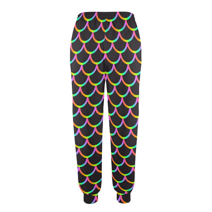 Mermaid Tail Rainbow Design Print Women's Casual Track Pants