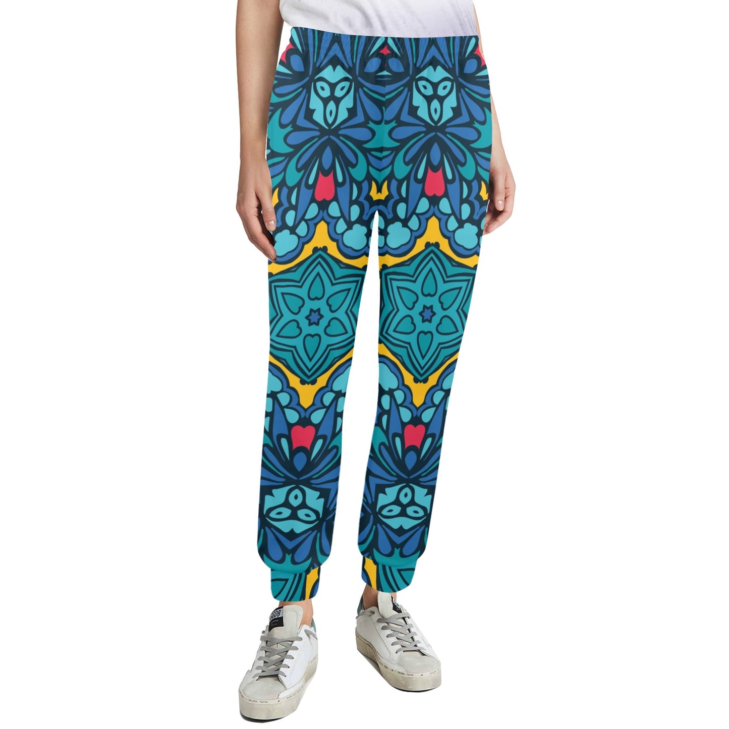 Kaleidoscope Pattern Print Design 04 Women's Casual Track Pants