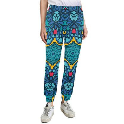 Kaleidoscope Pattern Print Design 04 Women's Casual Track Pants