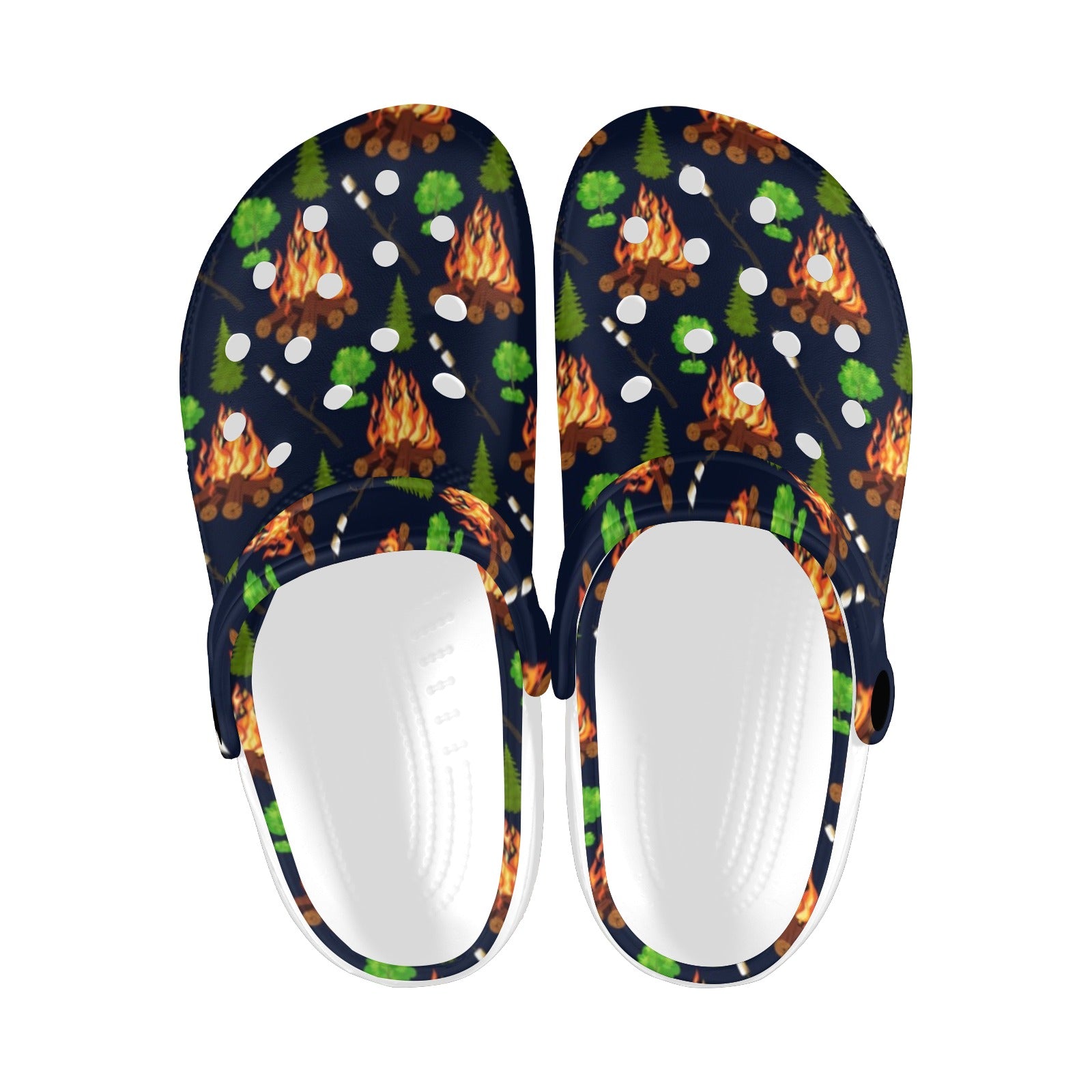 Camfire marshmallow Camping Design Print Unisex Clogs Shoes