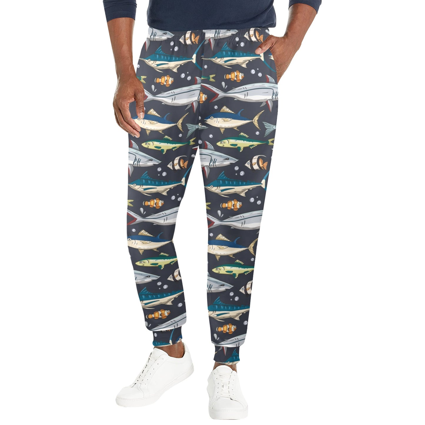 Swordfish Pattern Print Design 04 Men's Casual Track Pants