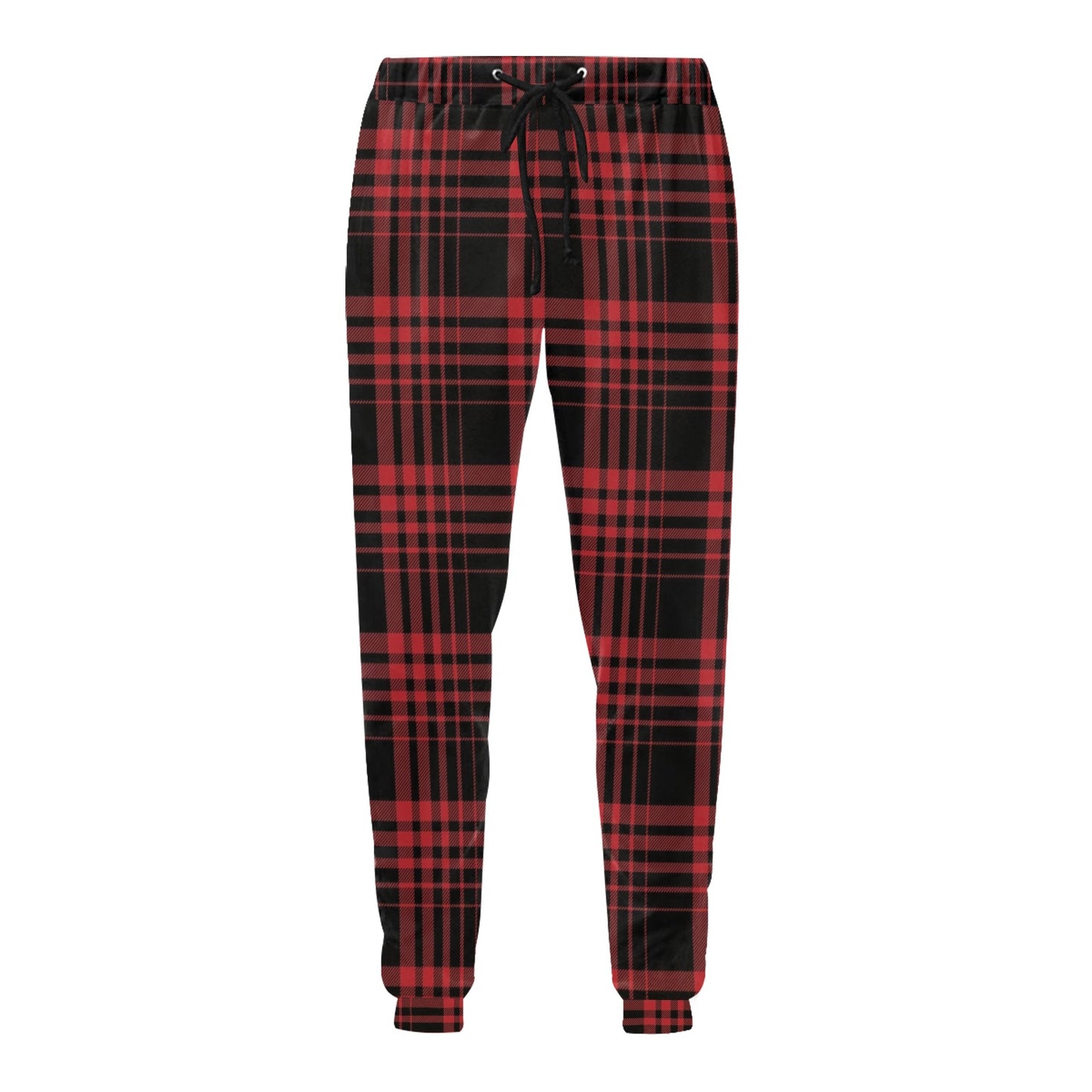 Tartan Red Black Print Design LKS303 Men's Sweatpants