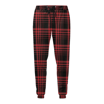 Tartan Red Black Print Design LKS303 Men's Sweatpants