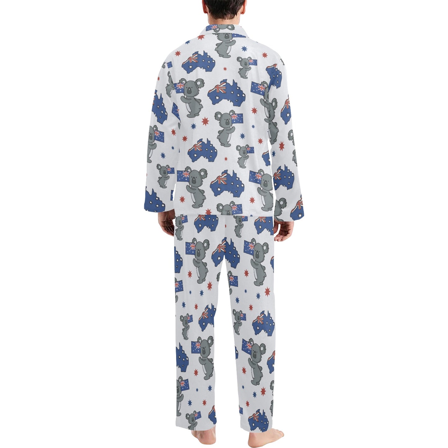 Koala Australia Day Themed Design Men's Long Pajama Set