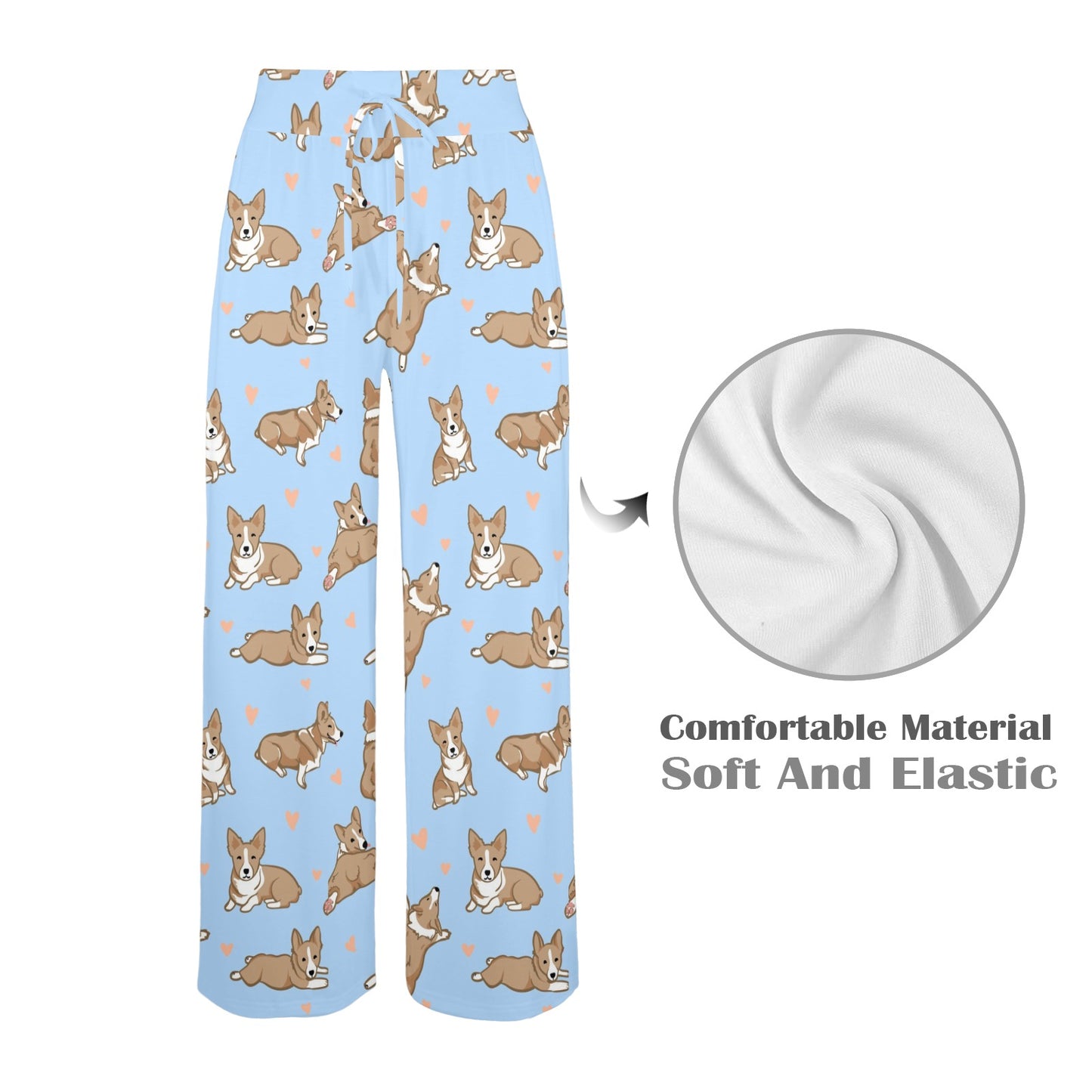 Pembroke Welsh Corgis Pattern Print Design A05 Women's Wide Leg Lounge Pants