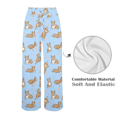 Pembroke Welsh Corgis Pattern Print Design A05 Women's Wide Leg Lounge Pants