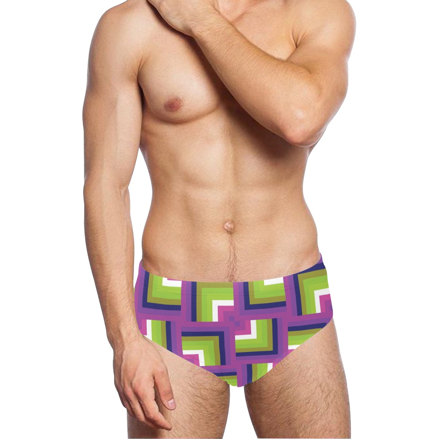 Optical illusion Pattern Print Design A05 Men's Swimming Briefs