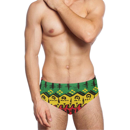 Rasta Pattern Print Design A01 Men's Swimming Briefs