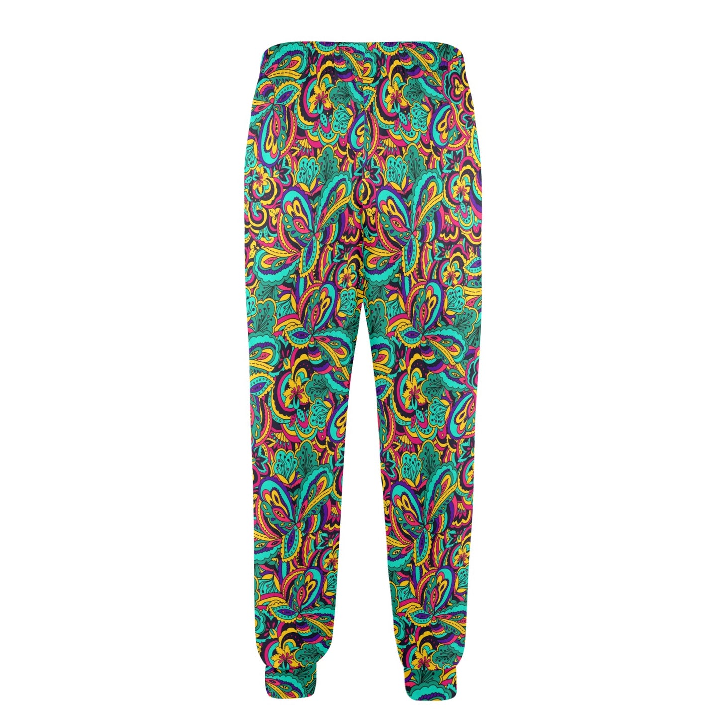 Psychedelic Trippy Floral Design Men's Casual Track Pants