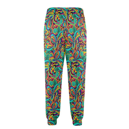 Psychedelic Trippy Floral Design Men's Casual Track Pants