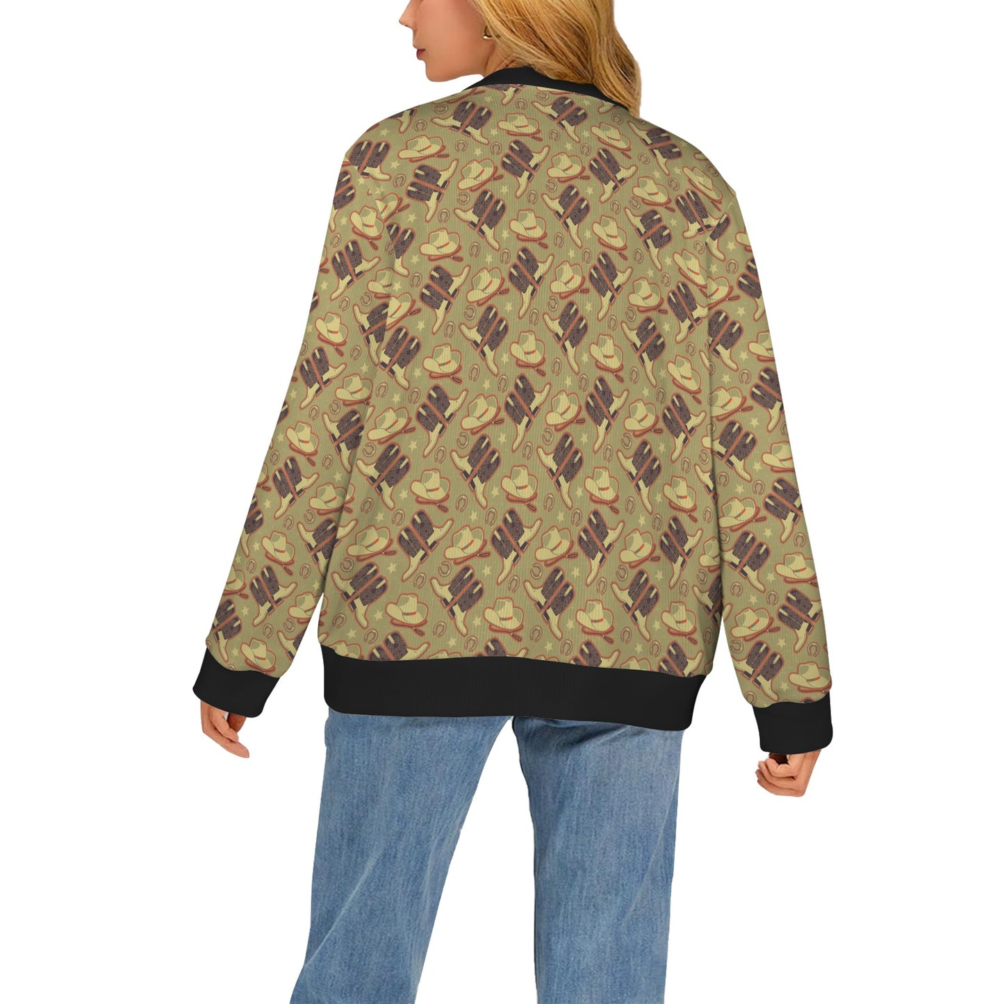Western Cowboy Themed Women's Cardigan
