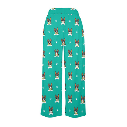 Basenji Pattern Print Design 03 Women's Wide Leg Lounge Pants
