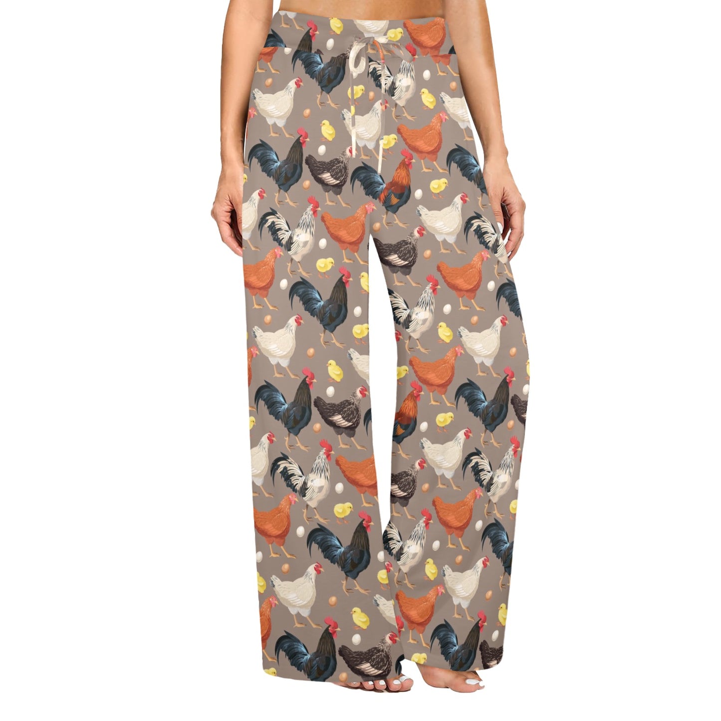 Chicken Evolution Pattern Women's Wide Leg Lounge Pants