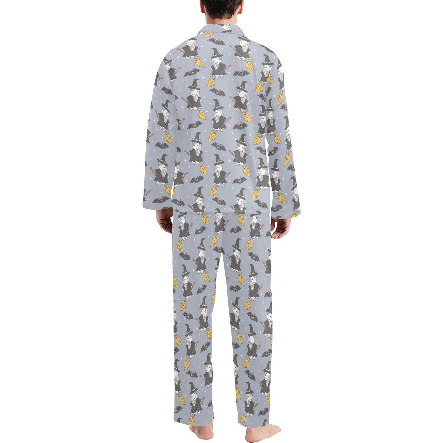Witch Print Design LKS307 Men's Long Pajama Set