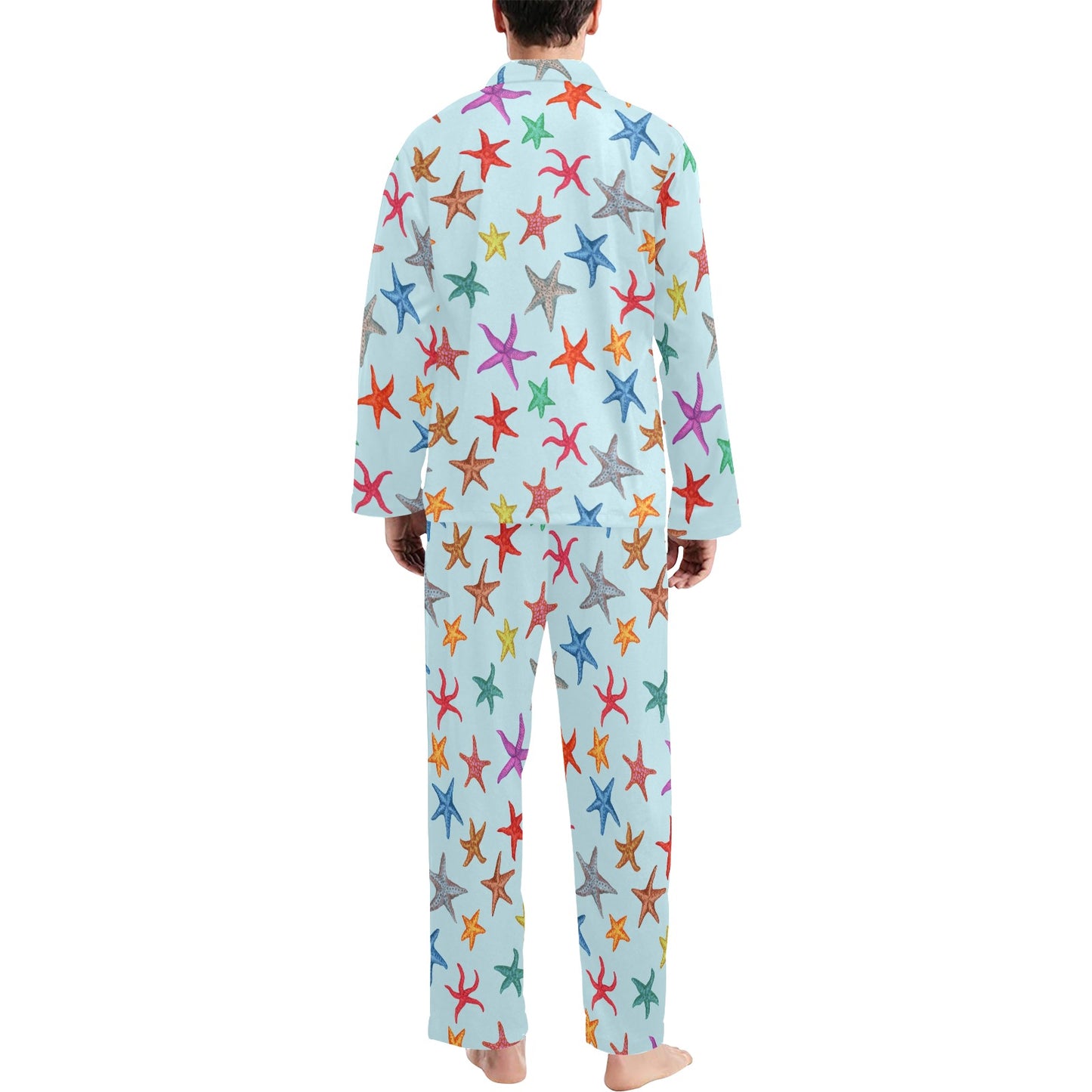 Starfish Print Design LKS402 Men's Long Pajama Set