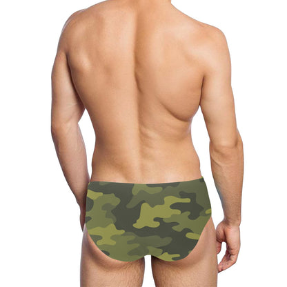 Military Camouflage Pattern Print Design 02 Men's Swimming Briefs