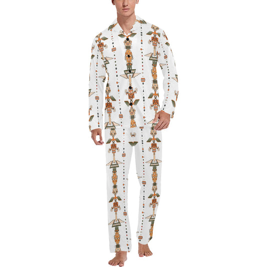 Totem Print Design LKS302 Men's Long Pajama Set