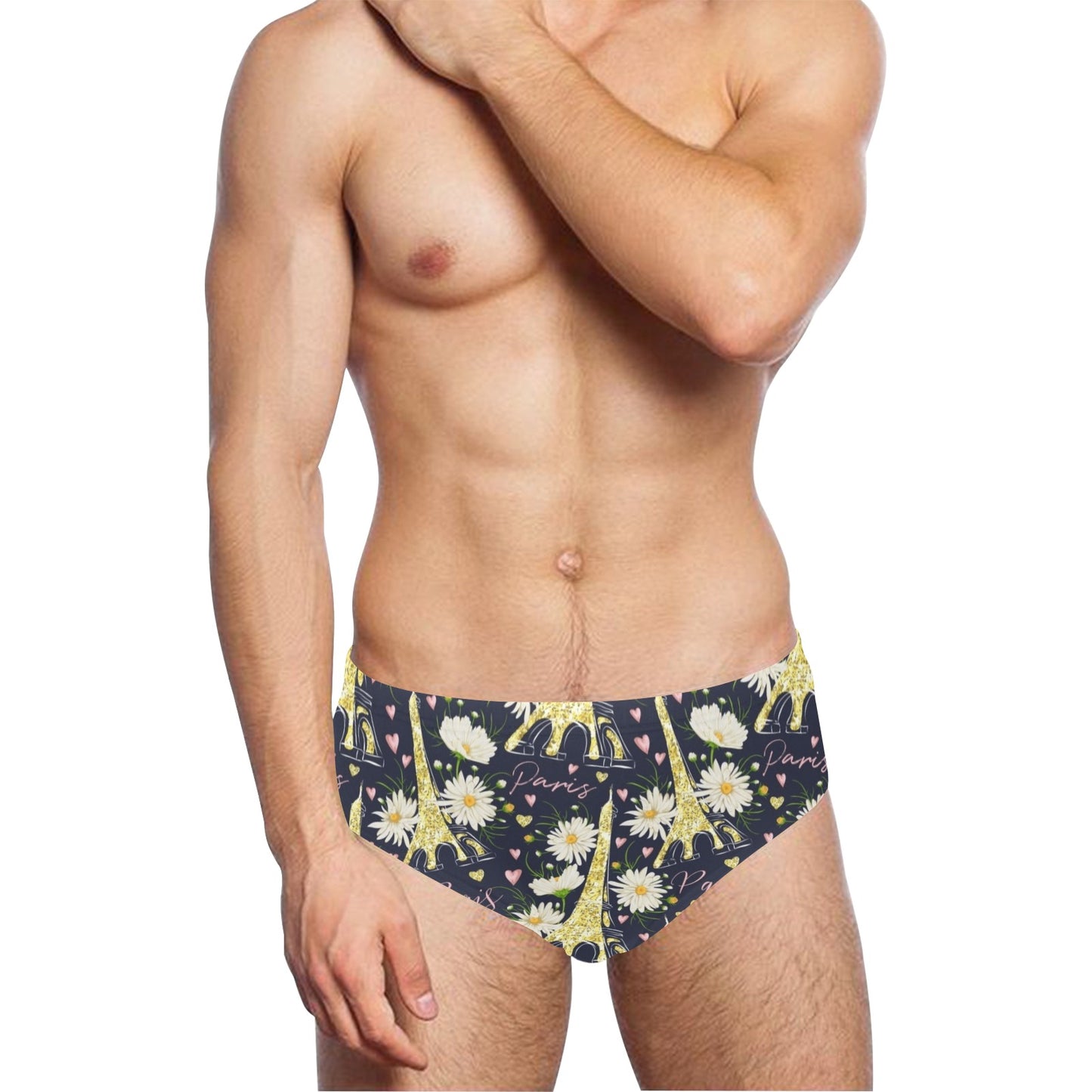 eiffel tower Design Print Pattern JJ0179 Men's Swimming Briefs