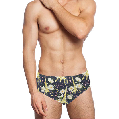 eiffel tower Design Print Pattern JJ0179 Men's Swimming Briefs