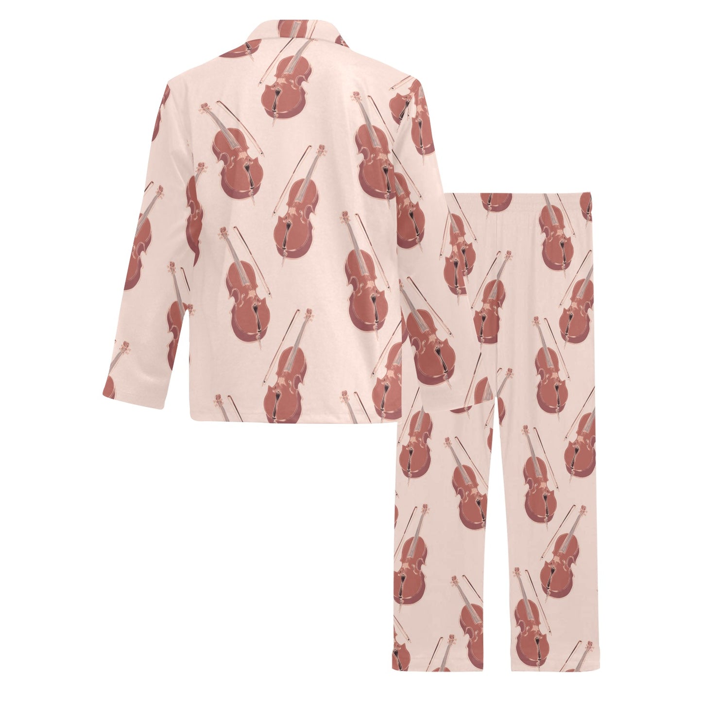 Cello Pattern Print Design 03 Men's Long Pajama Set
