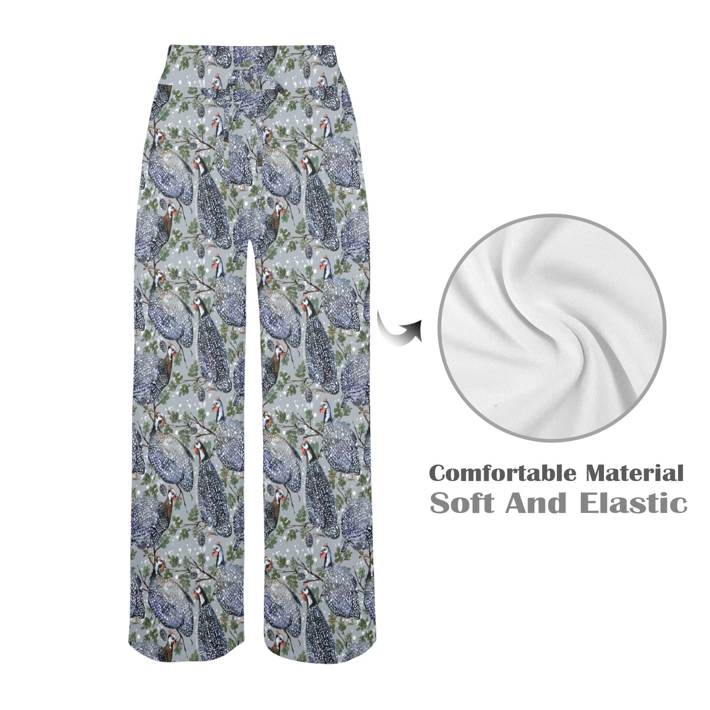 Guinea Fowl Print Design LKS402 Women's Wide Leg Lounge Pants