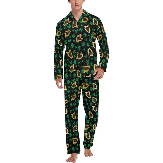 Harp Print Design LKS402 Men's Long Pajama Set