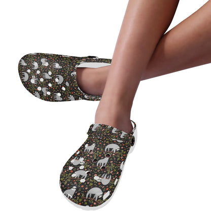 Sloth Cute Design Themed Print Unisex Clogs Shoes