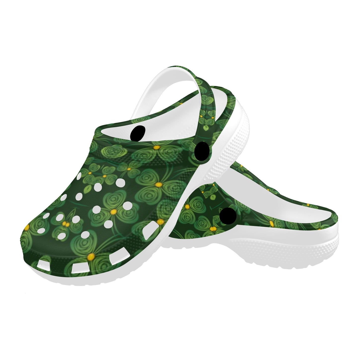 Shamrock Pattern Unisex Clogs Shoes