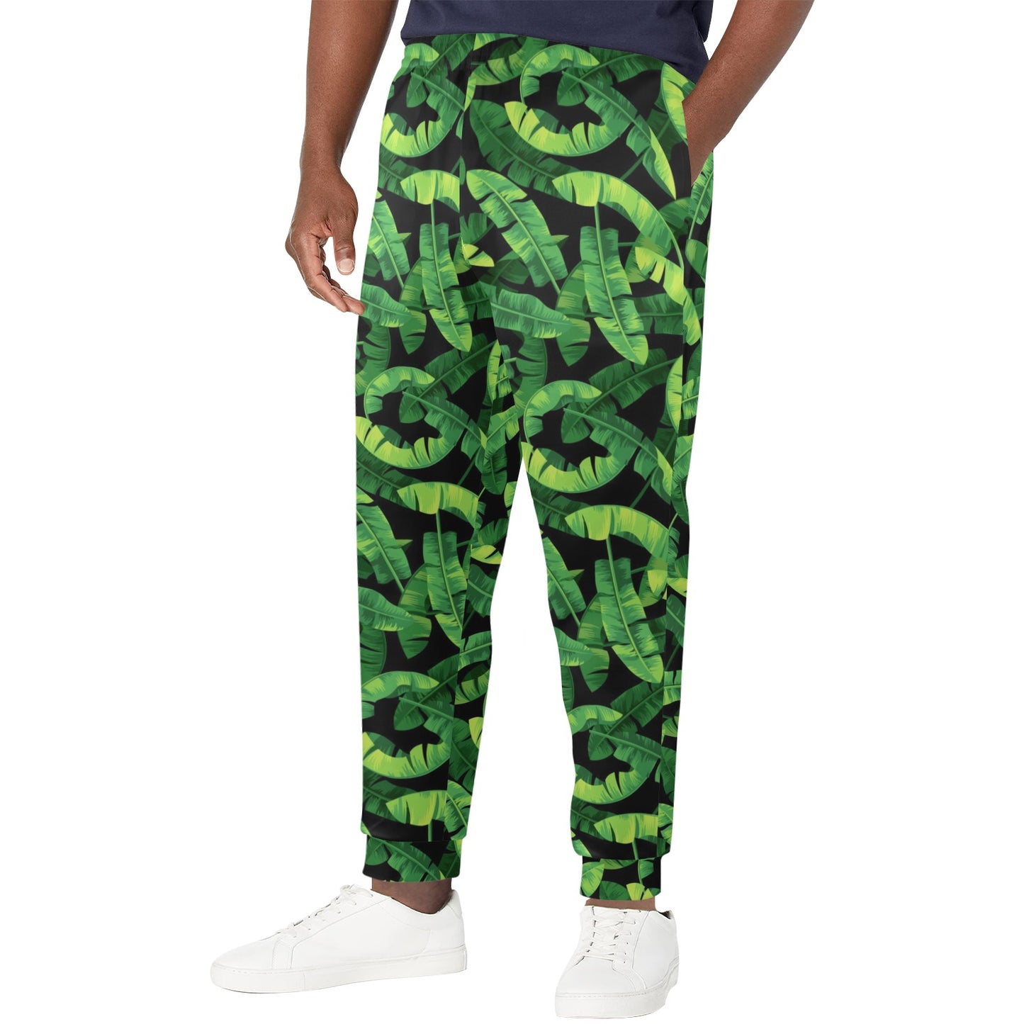 Banana Leaf Pattern Print Design 02 Men's Casual Track Pants