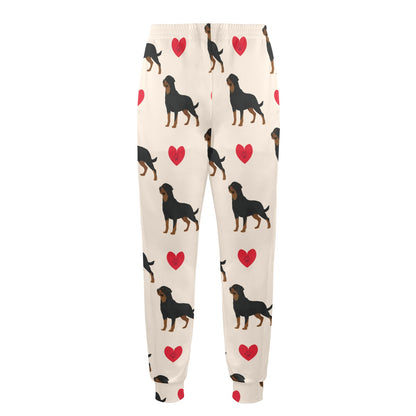 Rottweiler Pattern Print Design A02 Men's Casual Track Pants
