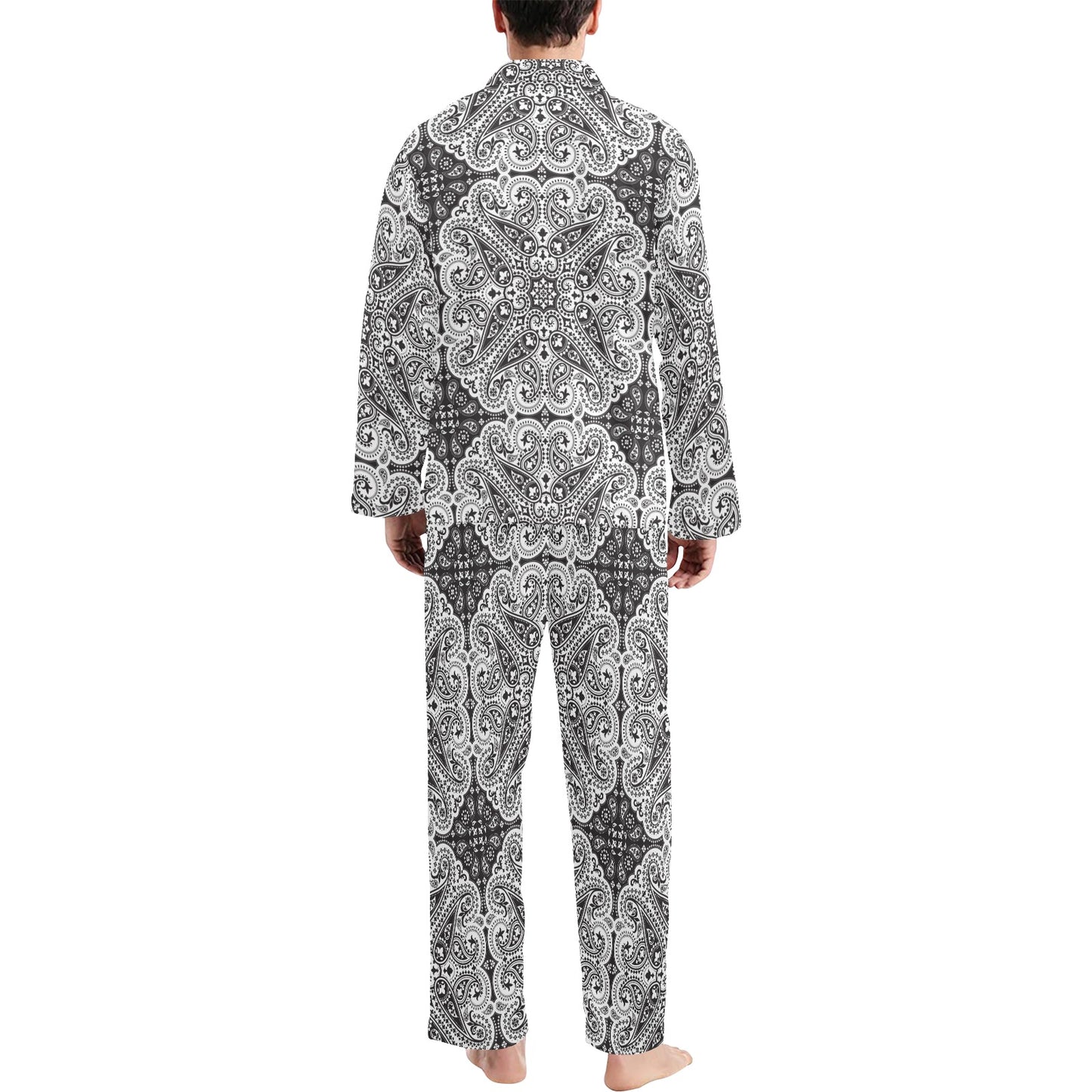 Bandana Print Design LKS309 Men's Long Pajama Set