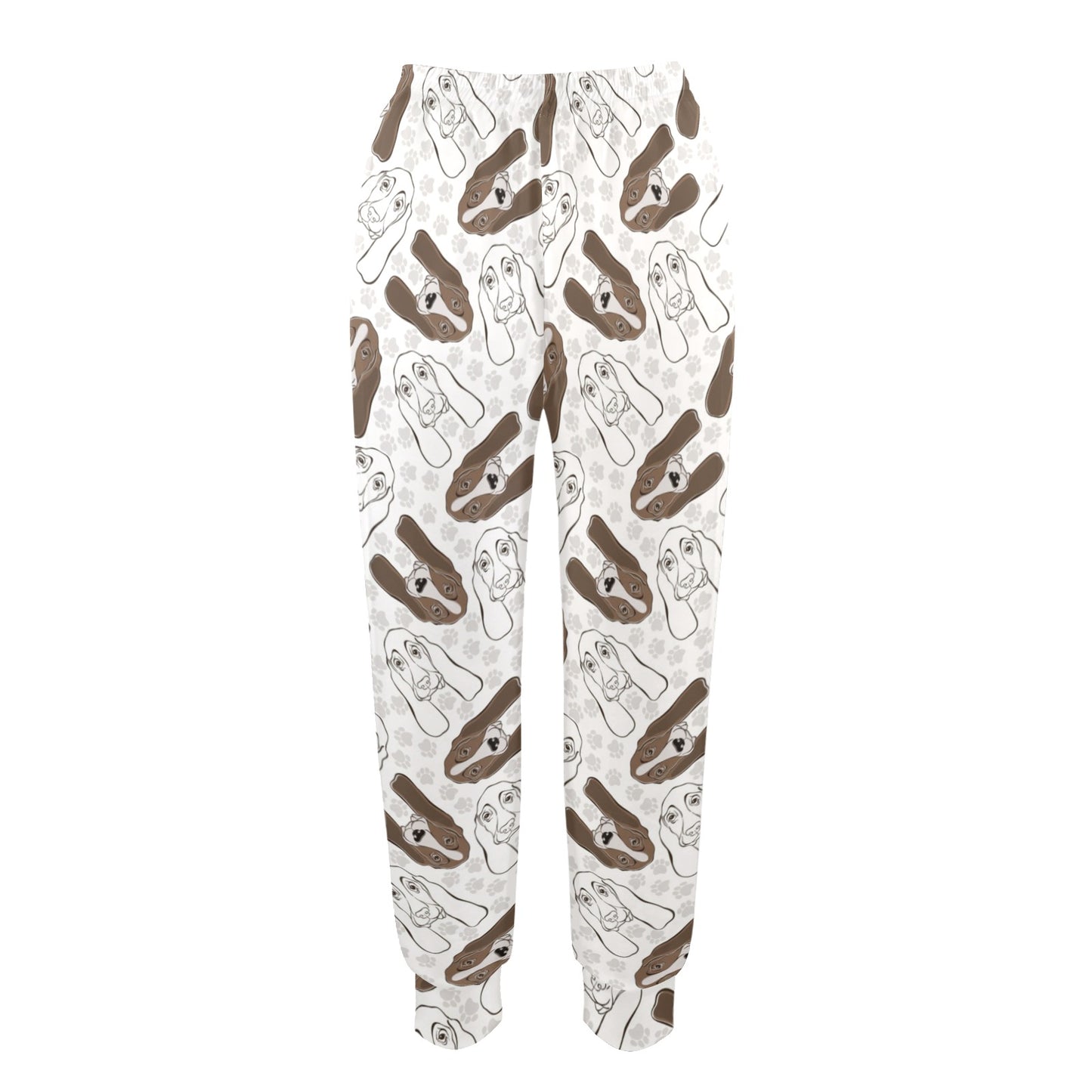 Basset Hound Pattern Print Design 01 Women's Casual Track Pants
