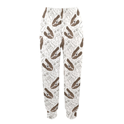 Basset Hound Pattern Print Design 01 Women's Casual Track Pants