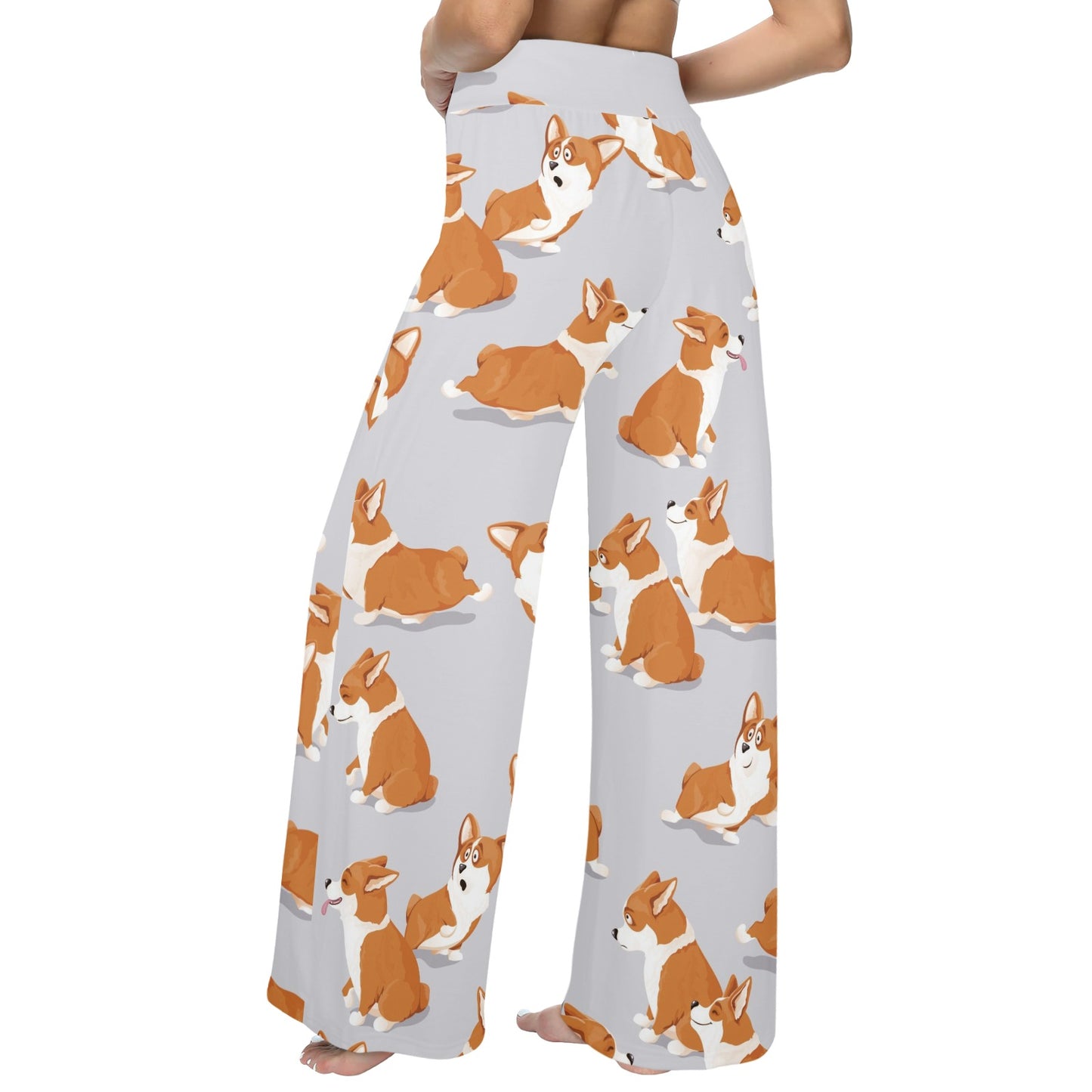 Pembroke Welsh Corgis Pattern Print Design A04 Women's Wide Leg Lounge Pants