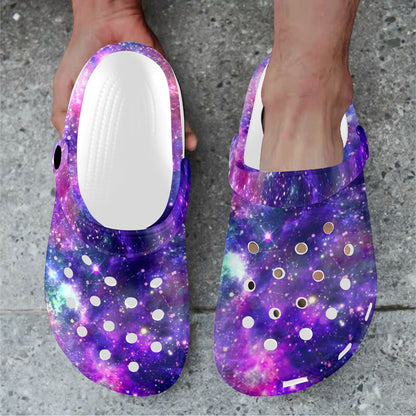Galaxy Night Stardust Space Print Unisex Clogs Shoes