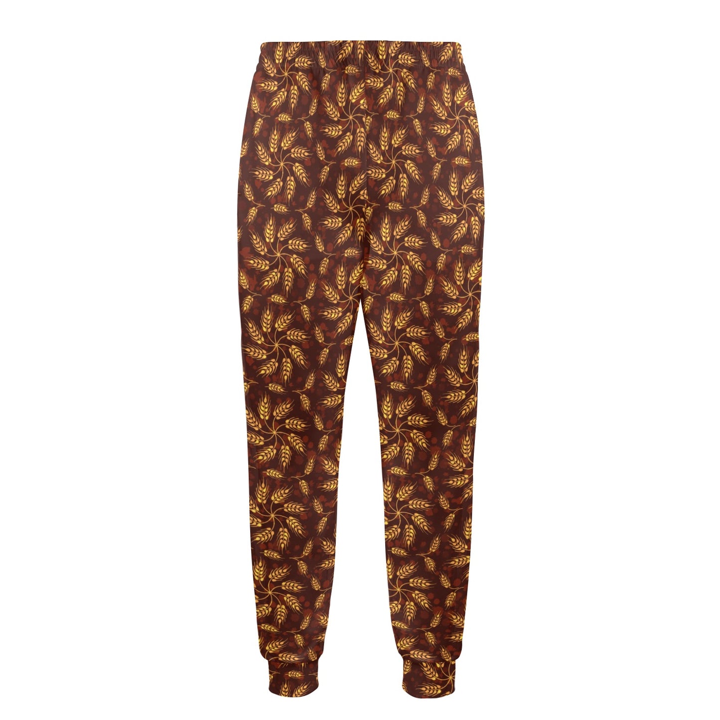 Agricultural Brown Wheat Print Pattern Men's Casual Track Pants
