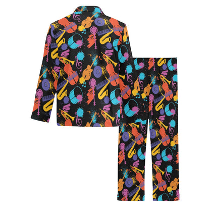 Saxophone Print Design LKS406 Men's Long Pajama Set